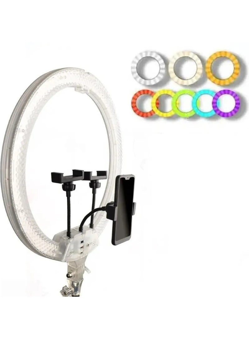 ثري دي مصباح حلقي RGB LED 3D-56 مصباح أجواء البث المباشر لبكرات تسجيل الفيديو والتصوير الفوتوغرافي - Image 2