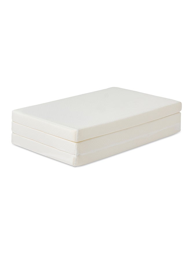 Emirates Living Tri-Fold Mattress - Folding Foam Mattress 180 x 90 x 7 cm, Polythene Foam Density 20kg Medium Firm, Knitted Premium Fabric White 230-300 gsm (180L x 90W x 7H cm)  - Image 4