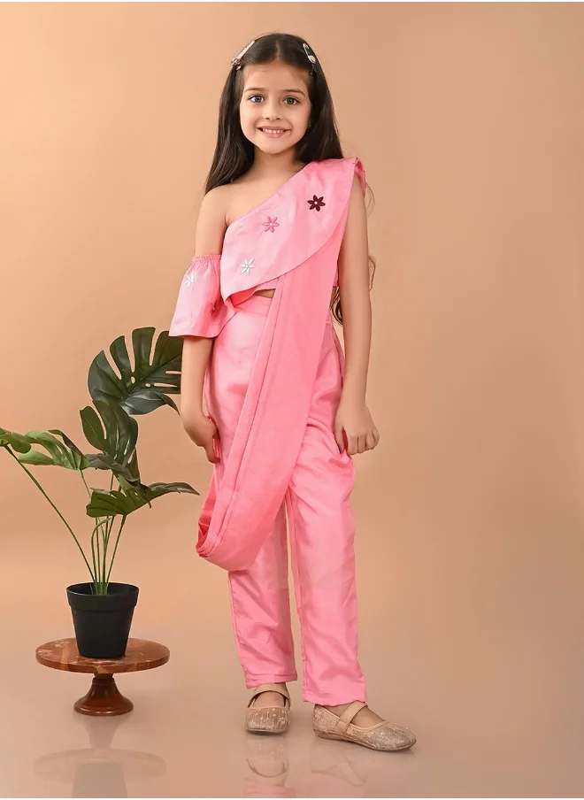 LILPICKS Solid Top with Palazzo Set