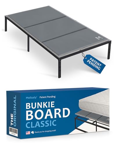 Meliusly Premium 10mm Bunkie Board Twin Size 38x75 Patent Pending Low Profile Bed Board Design  Breathable Noise Minimizing Moisture Resistant Bunkieboards Low Profile Bed Support