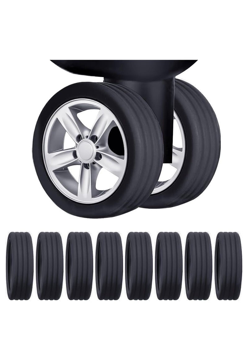 الأمتعة الأمتعة تغطية عجلة القيادة 8 تناسب معظم 8 دبوس عجلة غطاء حماية الأمتعة المحمولة عجلة غطاء حماية صامتة ( أسود ) - Image 1