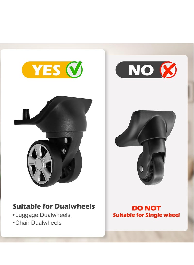 الأمتعة الأمتعة تغطية عجلة القيادة 8 تناسب معظم 8 دبوس عجلة غطاء حماية الأمتعة المحمولة عجلة غطاء حماية صامتة ( أسود ) - Image 2