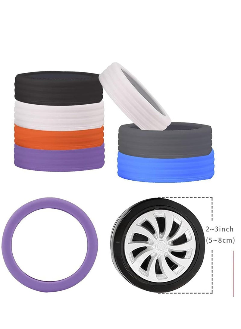 الأمتعة الأمتعة تغطية عجلة القيادة 8 تناسب معظم 8 دبوس عجلة غطاء حماية الأمتعة المحمولة عجلة غطاء حماية صامتة ( أسود ) - Image 3