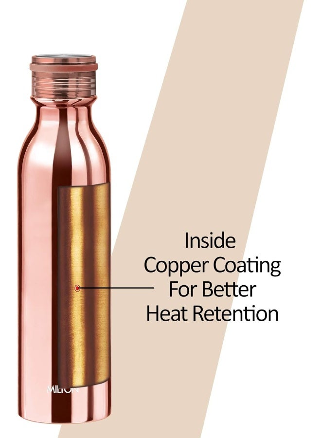 Milton Glitz Flask 0.7 Litre (710 ml) Stainless Steel Water Bottle – Vacuum Insulated to Keep Drinks Hot or Cold for 24 Hours, Leak-Proof, Easy to Carry, Ideal for Office & Travel – Rose Gold - Image 5