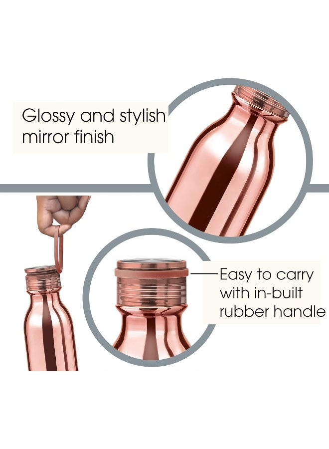 Milton Glitz Flask 0.7 Litre (710 ml) Stainless Steel Water Bottle – Vacuum Insulated to Keep Drinks Hot or Cold for 24 Hours, Leak-Proof, Easy to Carry, Ideal for Office & Travel – Rose Gold - Image 4