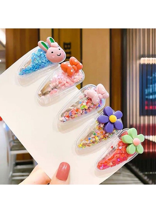 SUKPSY 10 Pcs Glitter Hair Clips For Girls Animal Fruit Flower Sparkle Transparent Hairpins Snap Barrettes Hair Accessories For Children - Image 4