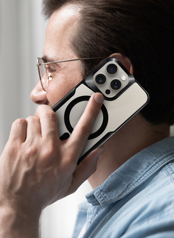 CATANES iPhone 15 Pro Max Case Magnetic Phone Case Slim Shockproof Cover New Design Electroplated Case Cover Black - Image 5