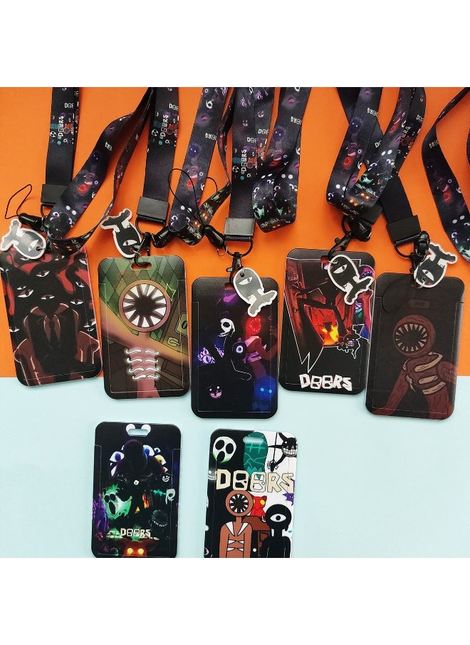 NIBEMINENT 1 - Piece Doors Roblox Figure Kpop Photo Card Holder Pendant Key Chain ID Badge Holder ID Card Holder Photo Card Protector for School ID Office ID Access Card for Women Girls  - Image 2