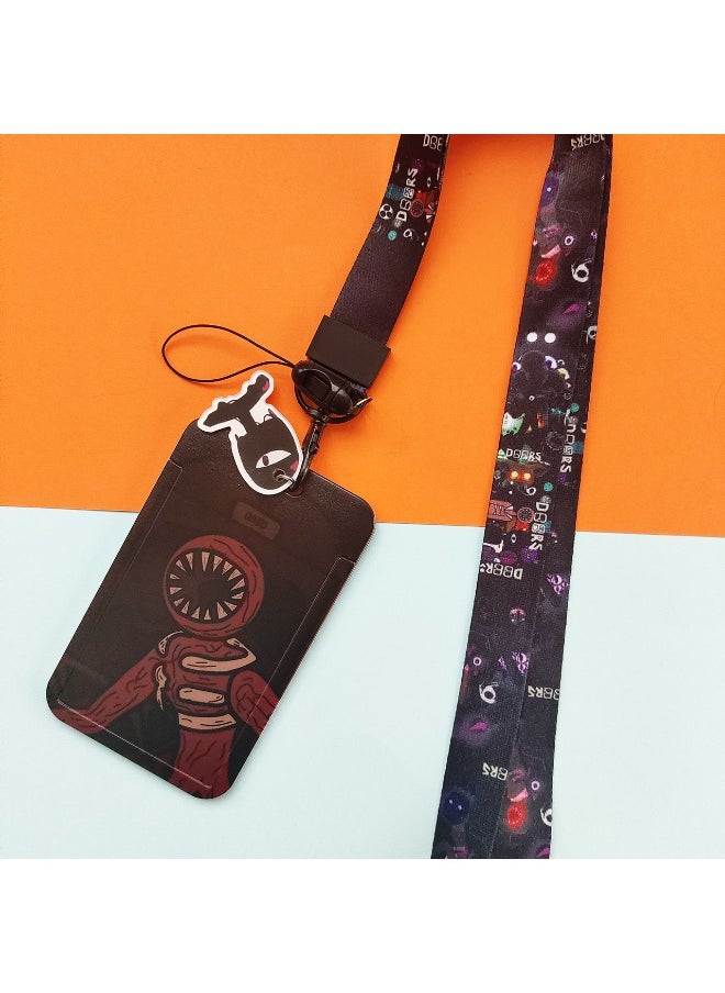 NIBEMINENT 1 - Piece Doors Roblox Figure Kpop Photo Card Holder Pendant Key Chain ID Badge Holder ID Card Holder Photo Card Protector for School ID Office ID Access Card for Women Girls  - Image 1