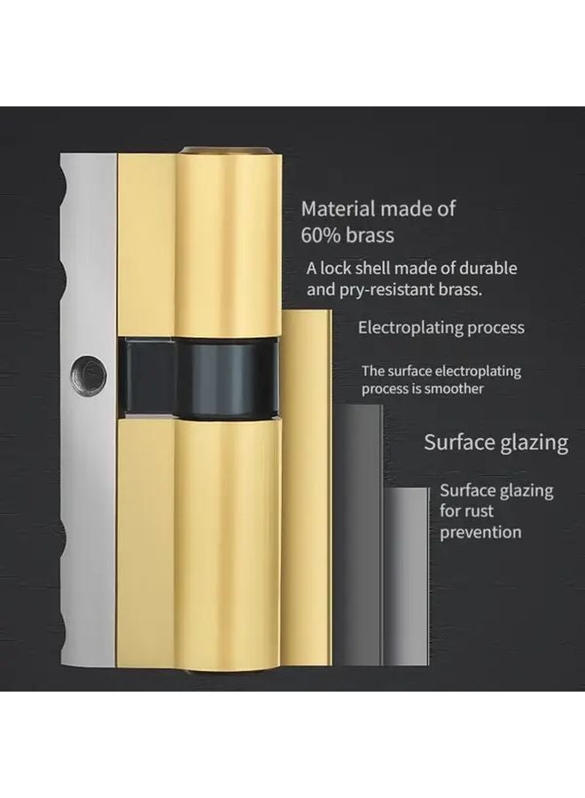 45 45 90mm Copper Lock Core With 8 Keys Anti Collision Anti Pry Universal For Doors - Image 3