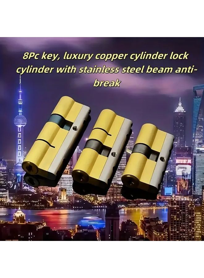 45 45 90mm Copper Lock Core With 8 Keys Anti Collision Anti Pry Universal For Doors - Image 2