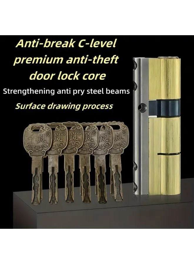45 45 90mm Copper Lock Core With 8 Keys Anti Collision Anti Pry Universal For Doors - Image 5
