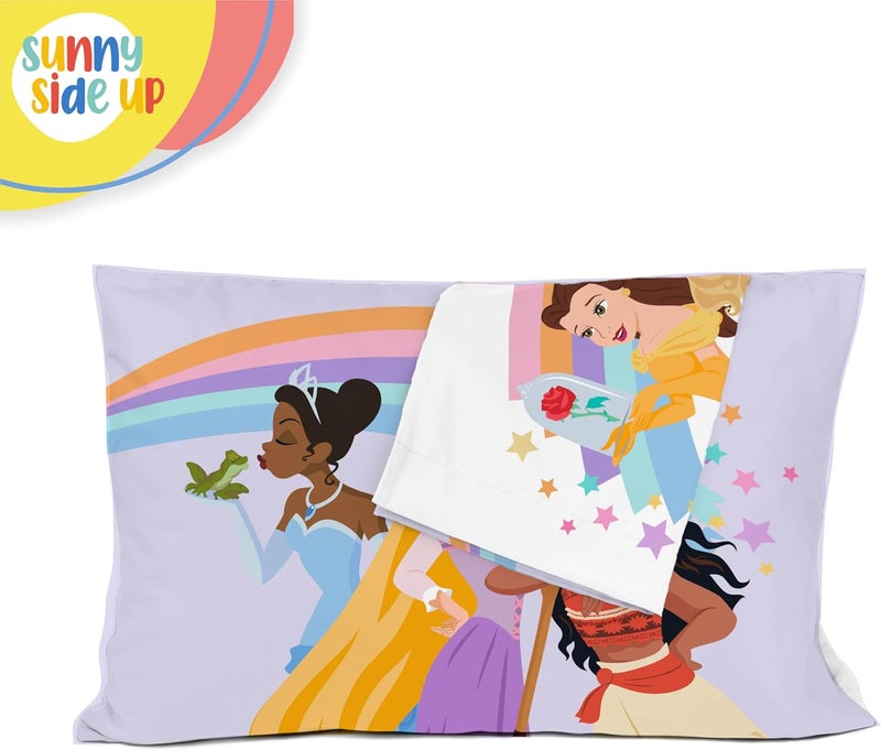 Sunny Side Up Disney Princess 2 Pack Reversible Pillowcases - Double Sided Pillow Covers Features Moana, Belle & Rapunzel, Kids Super Soft Bedding - Image 5