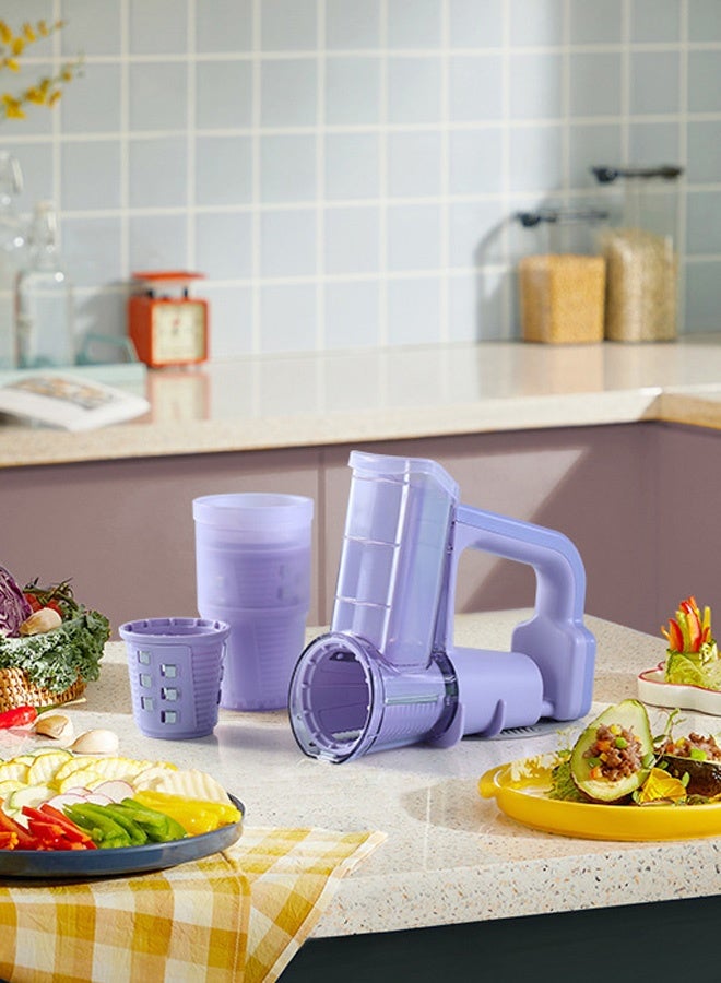 Electric Multiuse Vegetable Chopper with 3 Interchangeable Blades - USB Rechargeable Food Slicer, Grater & Shredder for Cheese, Onion, Potato, Cabbage - Dishwasher Safe Compact Kitchen Gadget for Home & Camping, Food Preparation Tool | Modern Kitchenware | Durable Chopping Container  - Image 5