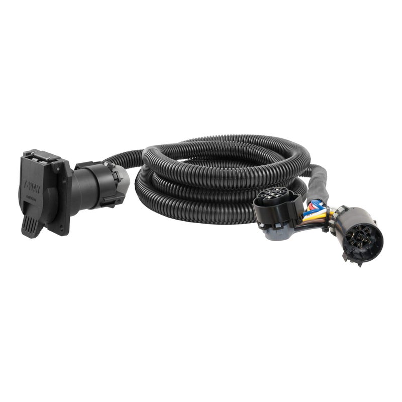 CURT 57008 تمديد سلك مقطورة 7 دبابيس بطول 7 أقدام لسرير شاحنة جانبي للسيارات المختارة فورد F150 F250 F350 سوبر ديوتي