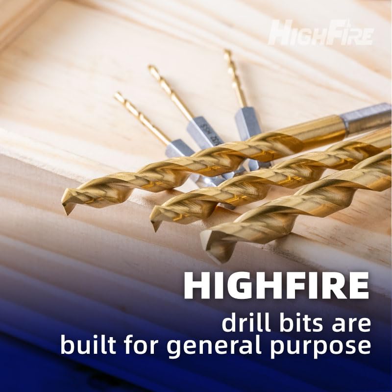 HIGHFIRE 1/8" 135 Degrees Split Point Drill Bits, High Speed Steel Drill Bit Set, Titanium Twist Hex Drill Bits for Steel, Copper and Aluminum (Pack of 12 Identical Pcs) - Image 5