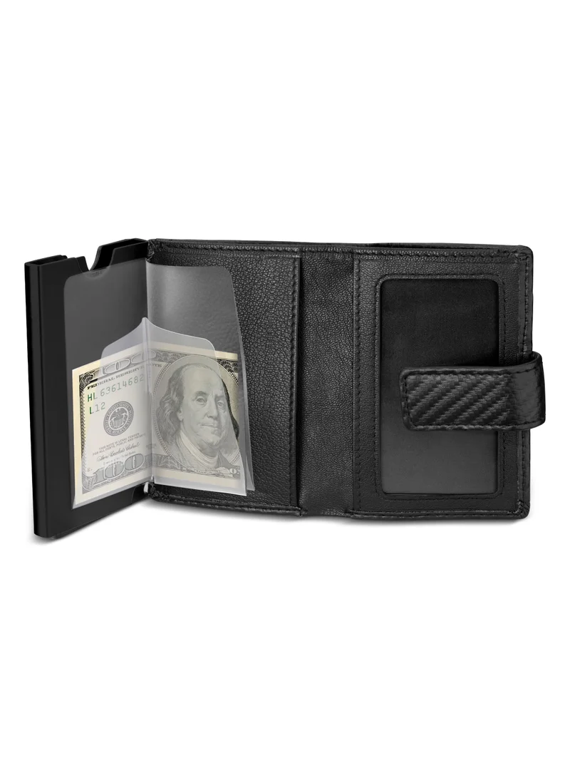 POLICE Joewel Textile & Alloy Men's Automatic Card Case, Rfid Safe for Men