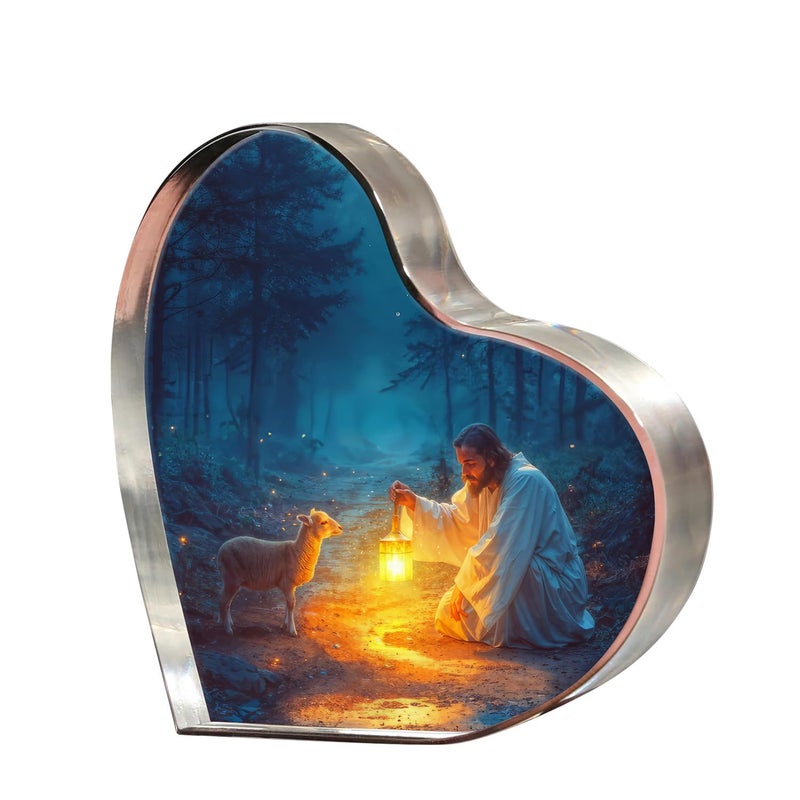 Ploceiny "Christian Appreciation Gifts For Women Plaque - Inspirational Jesus and Lamb Decor, Spiritual Gift for Women, Ideal for Birthdays, Baptism, or Home Decorations, Perfect for Mom, Sister, Friend, or Coworker, Religious Keepsake for Females" (4"x4")D-239 - Image 1