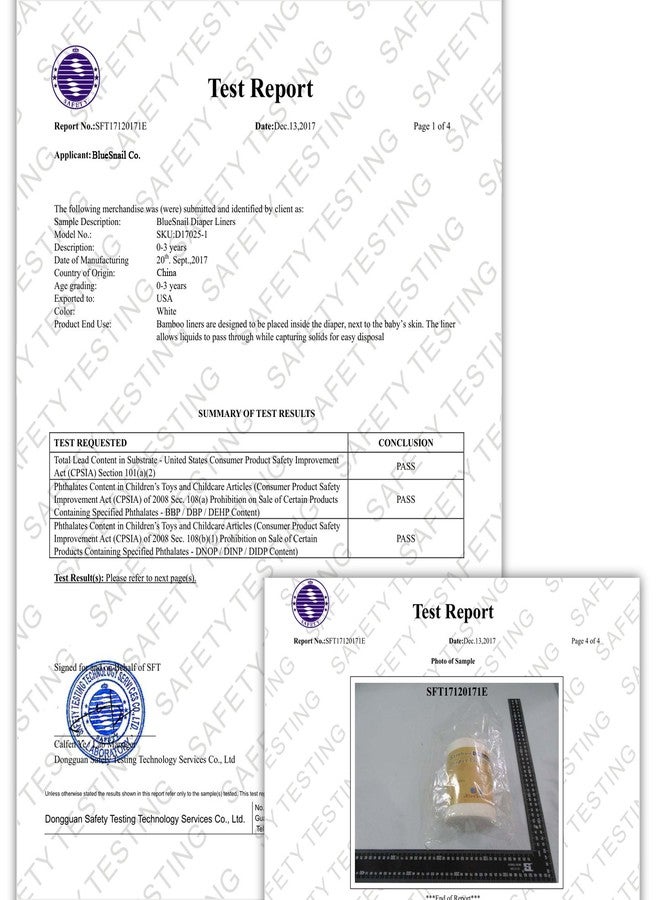 BlueSnail Rayon Unscent Diaper Liners- Fragance Free and Chlorine Free(4PK) 400 Count by BlueSnail（White） - Image 4