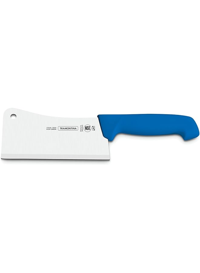 TRAMONTINA Professional Master 6 Inches Cleaver Knife With Stainless Steel Blade And Blue Polypropylene Handle With Antimicrobial Protection - Image 1