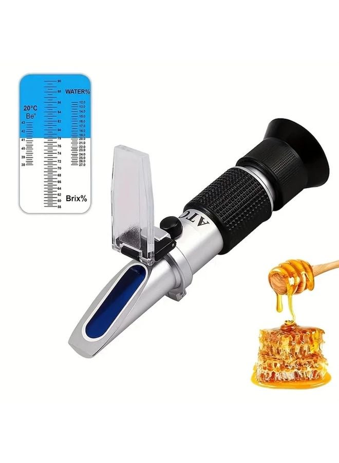 1pc Honey Refractometer 3 In 1 Brix Moisture Tester With ATC No Batteries Required - Image 1