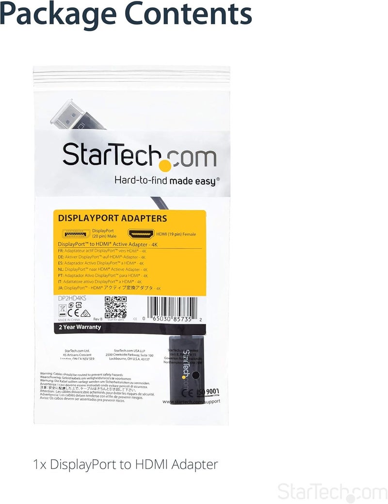 Star Tech .com DP2HD4KS DisplayPort to HDMI 4K Audio/Video Converter - Image 5