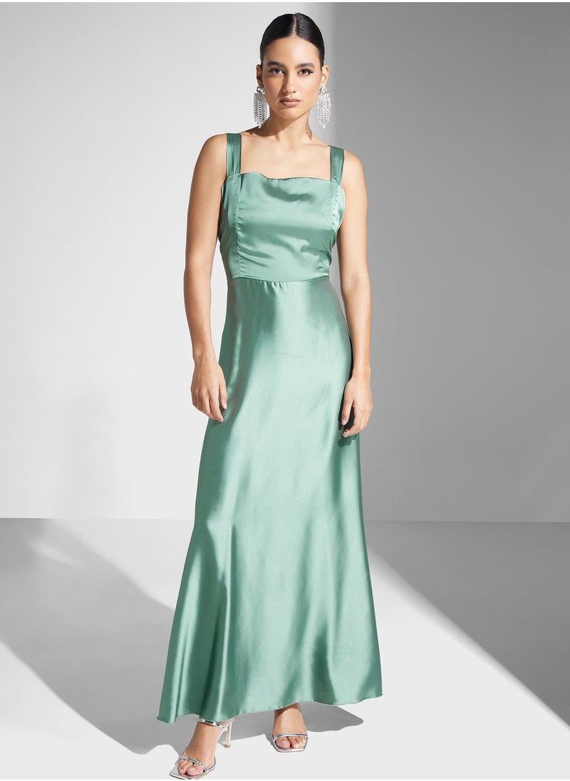 hayas closet - Lace Detail Belted Dress - Image 1