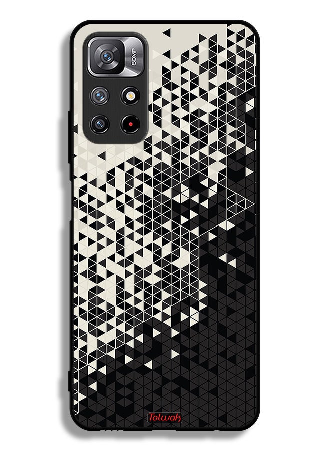Tolwak Xiaomi Redmi Note 11S Protective Case Cover Pattern Digital Art Triangle - Image 2