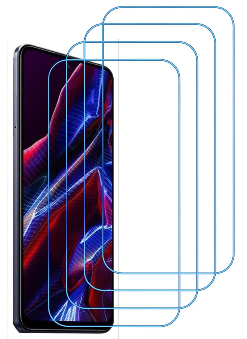 ACLIX 4 Pieces Antistatic ESD Dustproof Premium Quality High Definition Clear Tempered Glass Screen Protector Designed For Xiaomi Poco X5 - Image 1