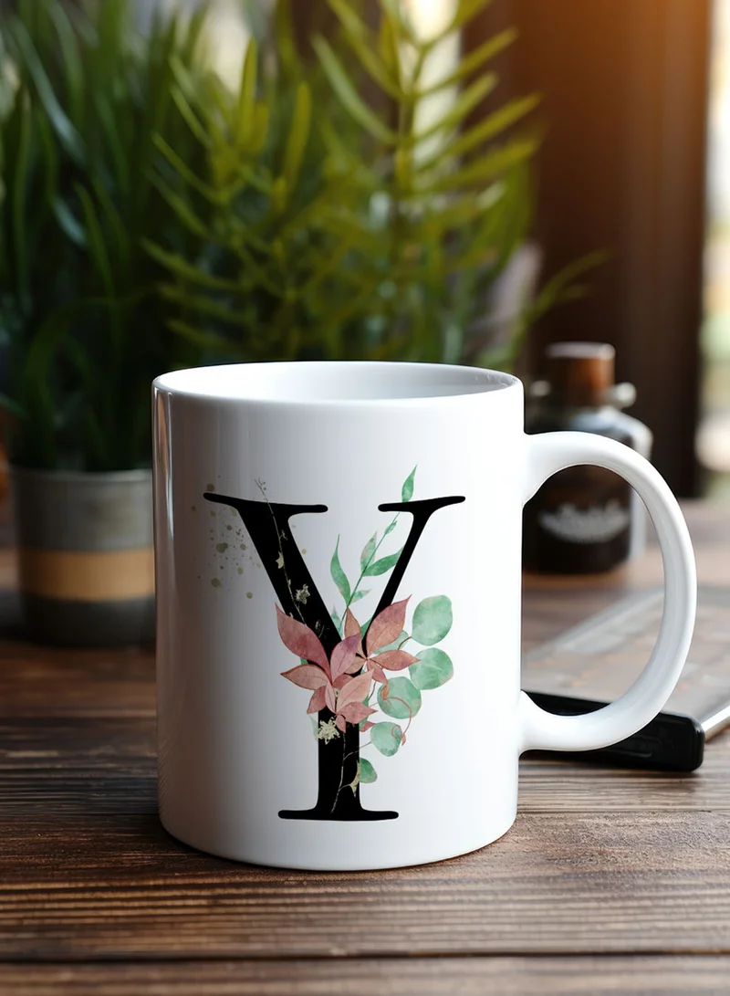 لوحة كوب سيراميك  أونصة بتصميم حرف  على الجانبين