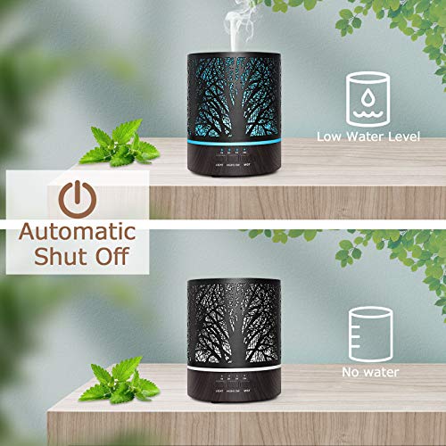 Naturalis Aroma Diffuser for Home Electric Use – Electric Diffuser & Ultrasonic Humidifier, Metal Body, 300ML Tank, Free 5 Natural Essential Oils, 4 Timer Settings, 2 Mist Modes, 7-Color LED Lights - Image 2