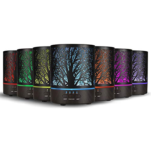 Naturalis Aroma Diffuser for Home Electric Use – Electric Diffuser & Ultrasonic Humidifier, Metal Body, 300ML Tank, Free 5 Natural Essential Oils, 4 Timer Settings, 2 Mist Modes, 7-Color LED Lights - Image 5