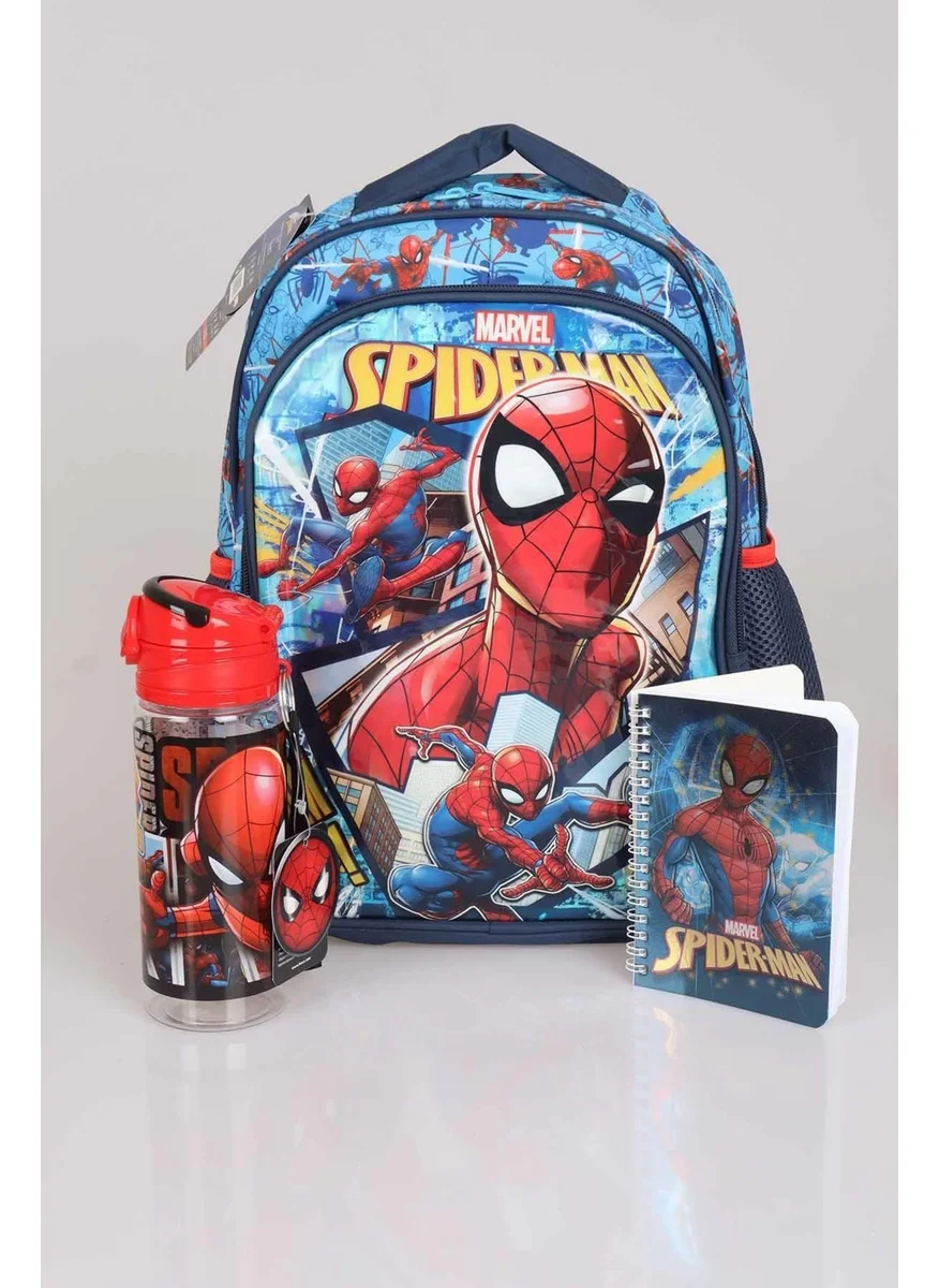 سبايدر مان LICENSED PRIMARY AND MIDDLE SCHOOL BAG, TRITAN BOTTLE 500 ML WITH "NOTEBOOK GIFT"