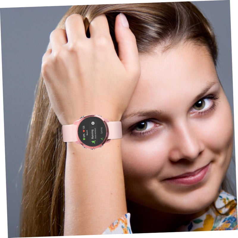 Elegant Pink Electroplated TPU Protective Case Cover for Smartwatch Durable Scratch Resistant - Image 3