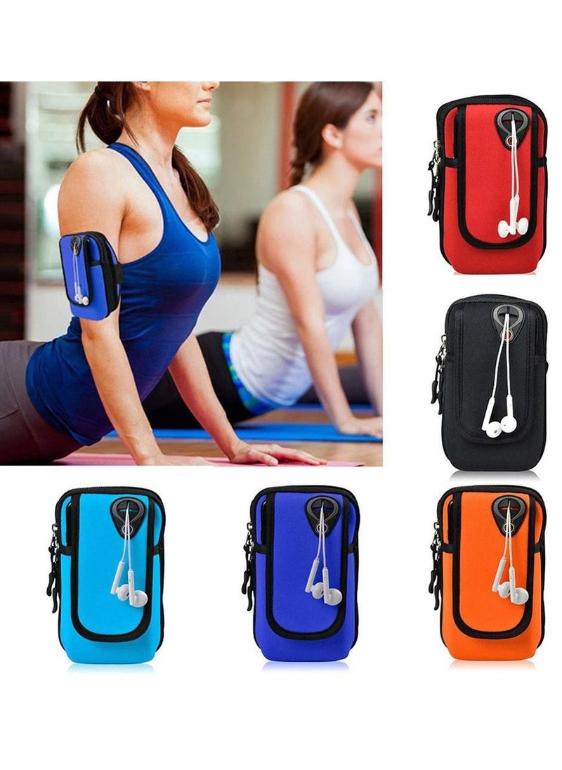 Rubik Universal Cell Phone Armband Pouch Bag Case for iPhone / Samsung & Other with Adjustable Band & Key Holder for Running, Walking, Gym, Orange  - Image 4