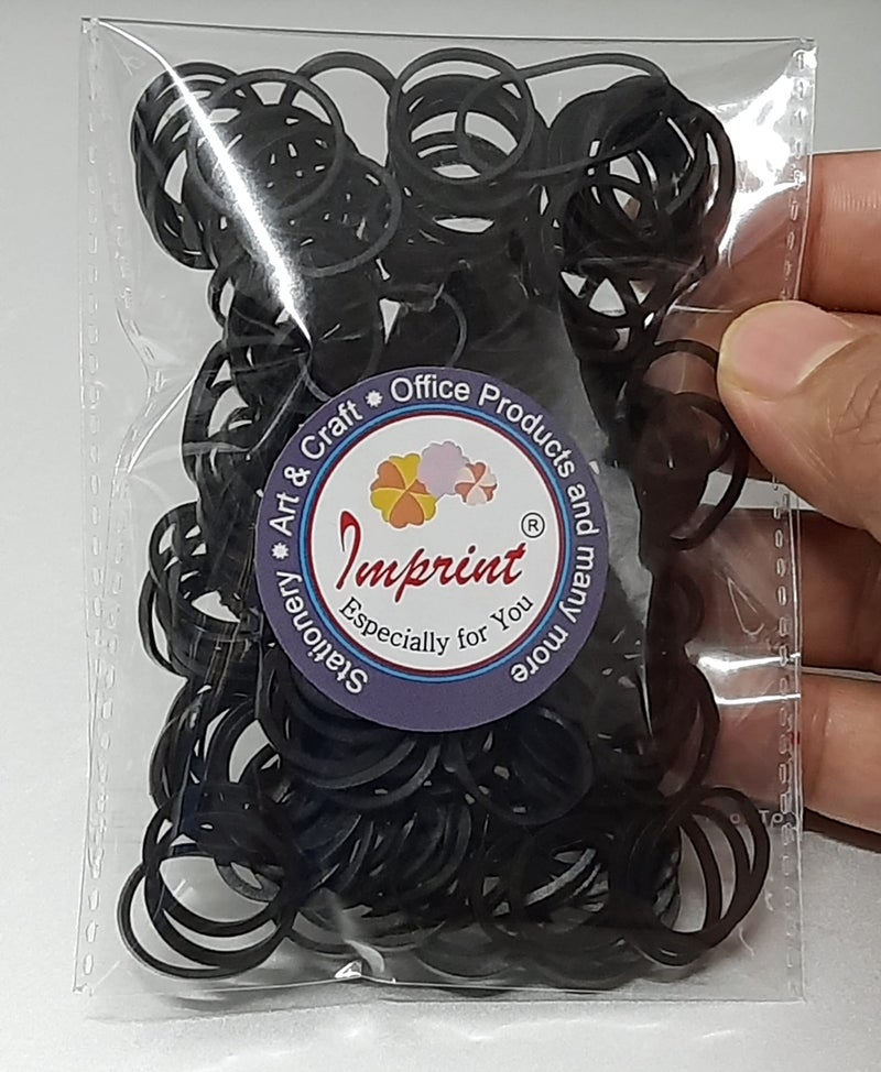 IMPRINT Multipurpose Black Rubberbands Mini Size(1 CM) Dia Approx. Pack of 155 - Image 3