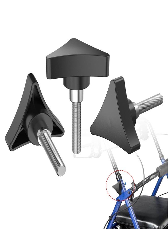 MOTOQUEEN for Medline Replacement Knobs, 3Pcs Universal Rollator Walker Knob Parts - Aluminum Star Knobs for Rolling Walker, Foldable Rollator, Hand Propelled Walker - Easy Install, No Tools Needed - Image 1