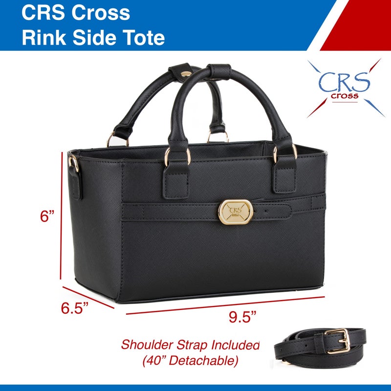 CRS Cross CRS Cross Rink Side Tote. Ice Skating Accessory Bag for Figure Skating, Roller and Inline Skaters, Ballet, Dance and Cheer. Organizes Guards, Water Bottle, Tissues, Phone. (Black Tote)  - Image 3