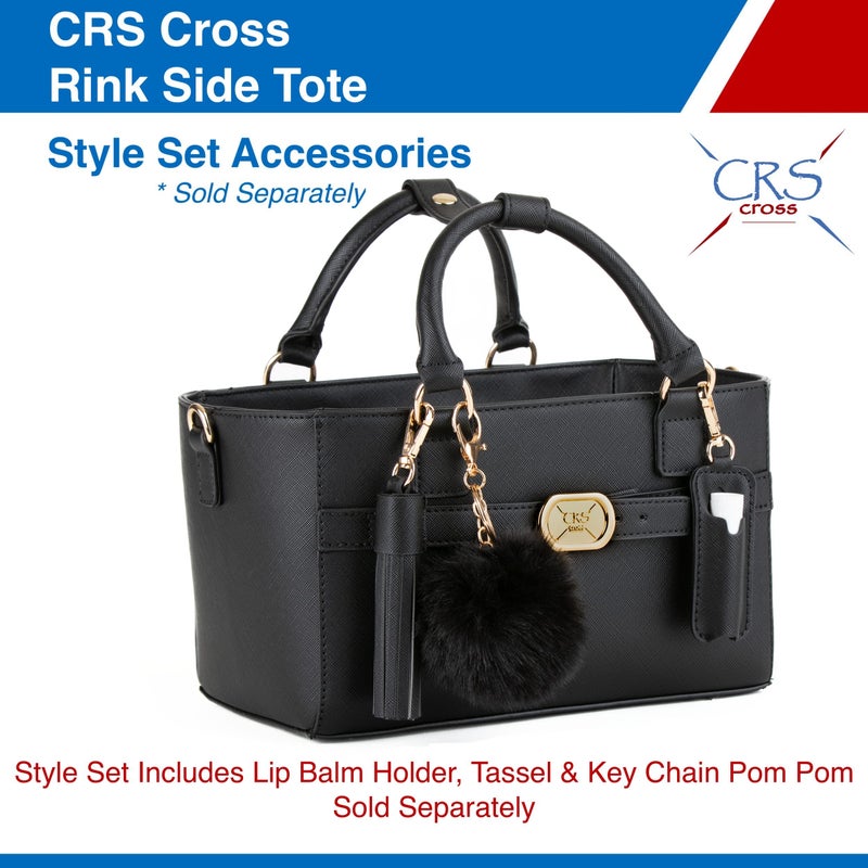 CRS Cross CRS Cross Rink Side Tote. Ice Skating Accessory Bag for Figure Skating, Roller and Inline Skaters, Ballet, Dance and Cheer. Organizes Guards, Water Bottle, Tissues, Phone. (Black Tote)  - Image 5