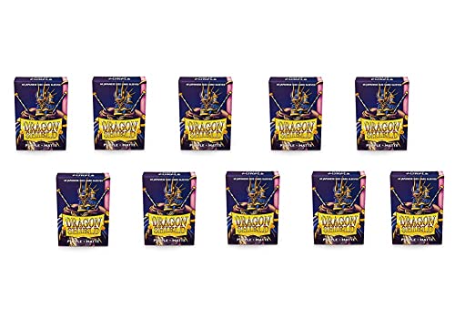 dragon shield 10 Packs Dragon Shield Matte Mini Japanese Purple 60 ct Card Sleeves Display Case - Image 1