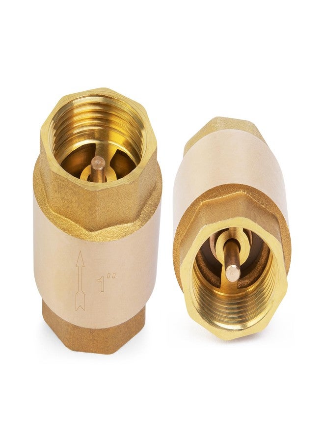 ChillWaves Brass In-Line Spring Check Valve DN40 1-1/2" Female Thread, One-Way Non-return Vertical Check Valve，Prevent Water Back-flow(1-PACK) - Image 1