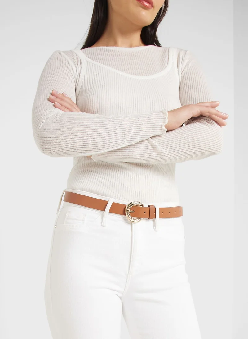 ELLA Twisted Round Buckle Belt