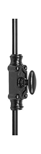 A29 قفل كريموون بيضاوي الشكل من الحديد بطول 2 قدم للأدراج بتشطيب مسحوق أسود