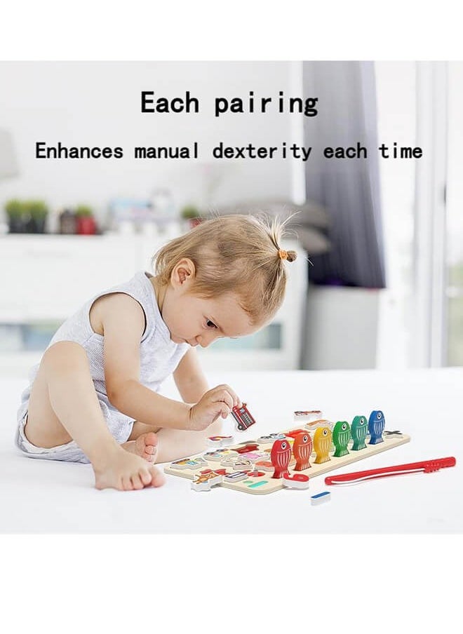 Riolio 4-in-1 Montessori Educational Toys for Kids: Numbers, Vehicles, Animals, and Fishing to Develop Cognitive Skills and Enhance Children's Thinking Abilities  - Image 4