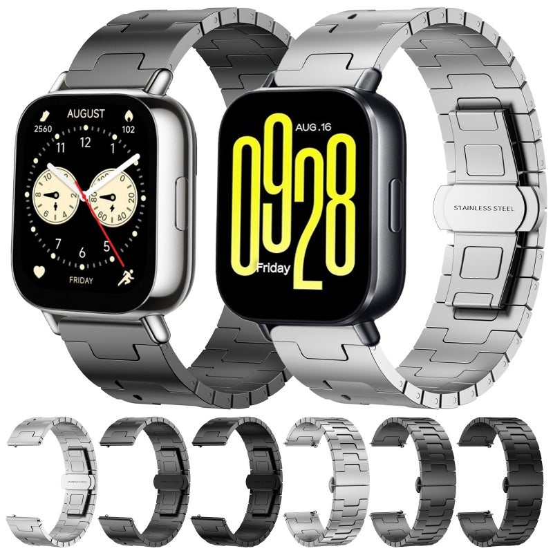 إيروريكس سوار ساعة Redmi Watch 5 Active من سبائك التيتانيوم 22 مم معدني (أسود) - Image 4