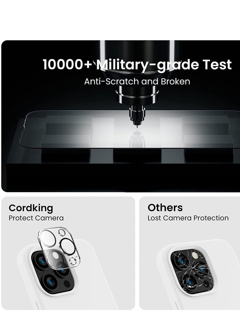 Designed for iPhone 14 Pro Max Case, Silicone Phone Case with [2 Screen Protectors] + [2 Camera Lens Protectors] and Soft Anti-Scratch Microfiber Lining Inside, 6.7 inch, White - Image 3