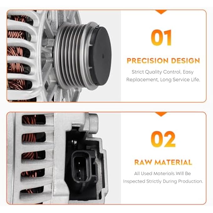 AEagle New Alternator for Ford Expedition V8 5.4L 4.6L 2003 2004, Lincoln Navigator 5.4 03-04, 3L74-10300-AA, 3L74-10300-BA, 3L74-10300-BB, 3L74-10346-AA, AFD0128, 400-14111 - Image 4