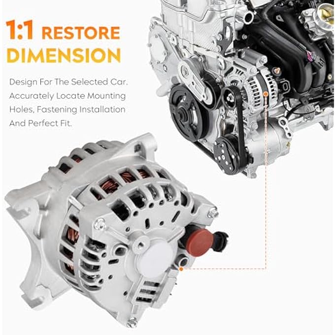 AEagle New Alternator for Ford Expedition V8 5.4L 4.6L 2003 2004, Lincoln Navigator 5.4 03-04, 3L74-10300-AA, 3L74-10300-BA, 3L74-10300-BB, 3L74-10346-AA, AFD0128, 400-14111 - Image 3