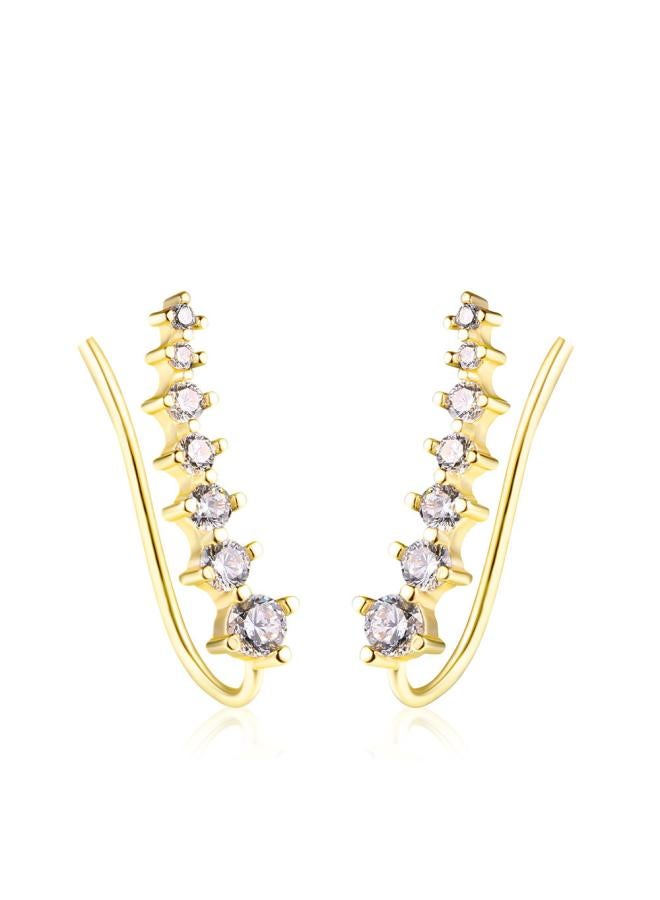 Women's Korean-style Simple Fashion Colorful Zircon Earrings 3a Zircon Gold-plated Earrings Hot Jewelry 