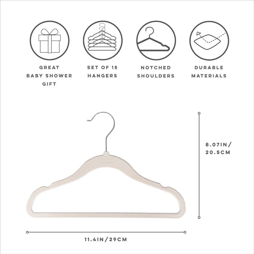 3 Sprouts Baby Closet Organizer Set 15 Nursery Hangers with 8 Size Dividers Closet Dividers for Baby Clothes and Clothes Organizer for Infant to Toddler Clothing Cream Hangers Terrazzo Dividers - Image 3